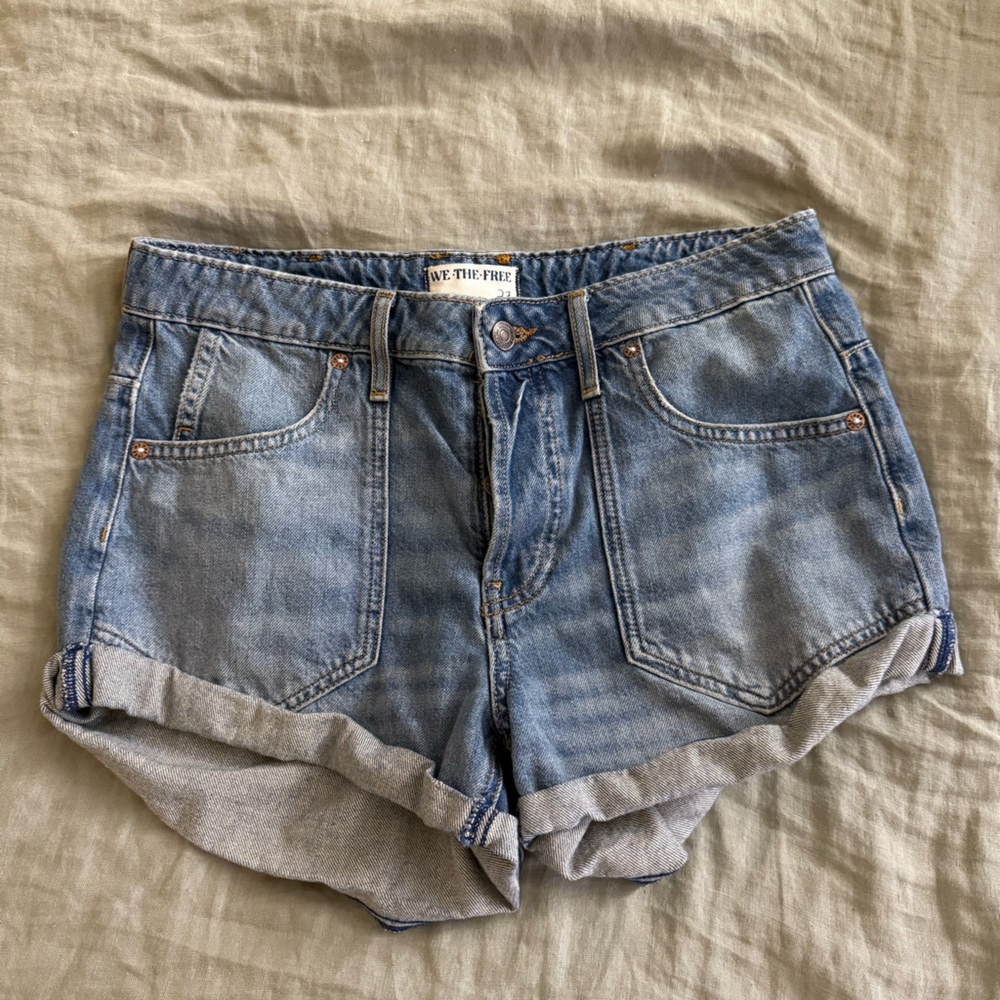 Free People Blue Jean Shorts